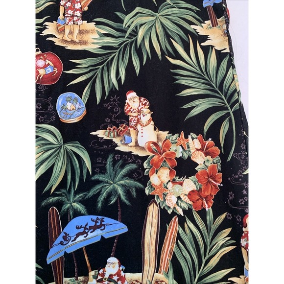 Vtg RJC Men's Made In Hawaii, Button Down Tropical Santa Shirt, Christmas Med - Picture 15 of 16